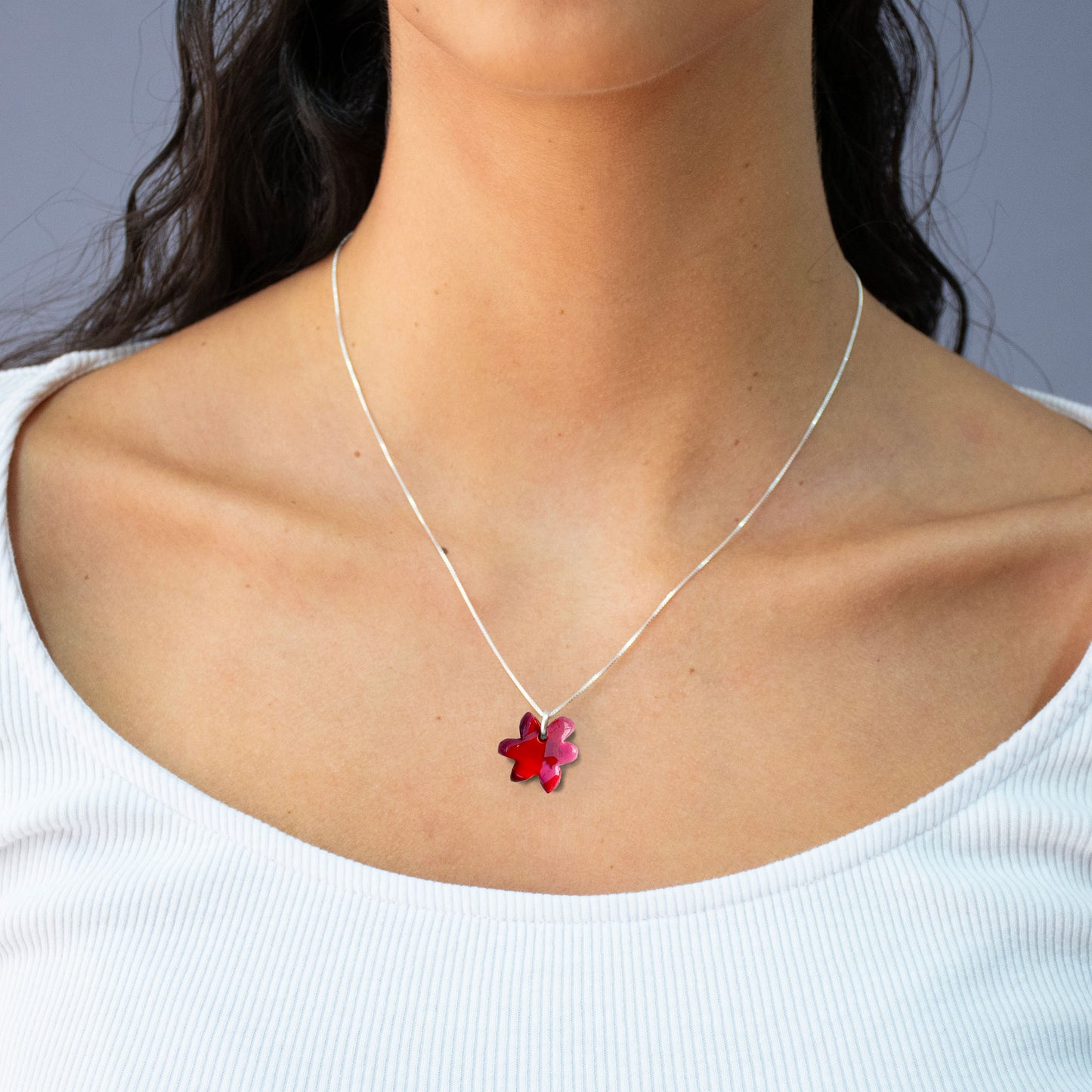 Colgante Lily Flor + Cadena de plata