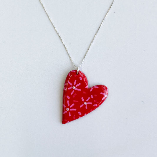 Colgante Corazón San Valentín + Cadena de plata