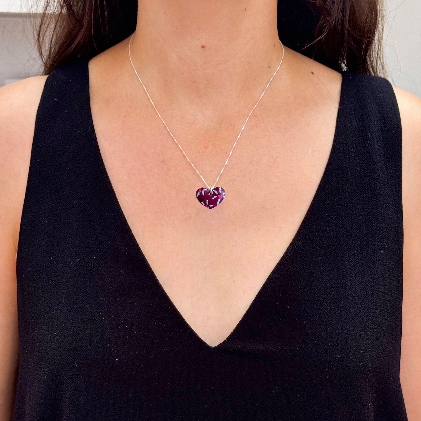 Colgante Mini Corazón San Valentín + Cadena de plata