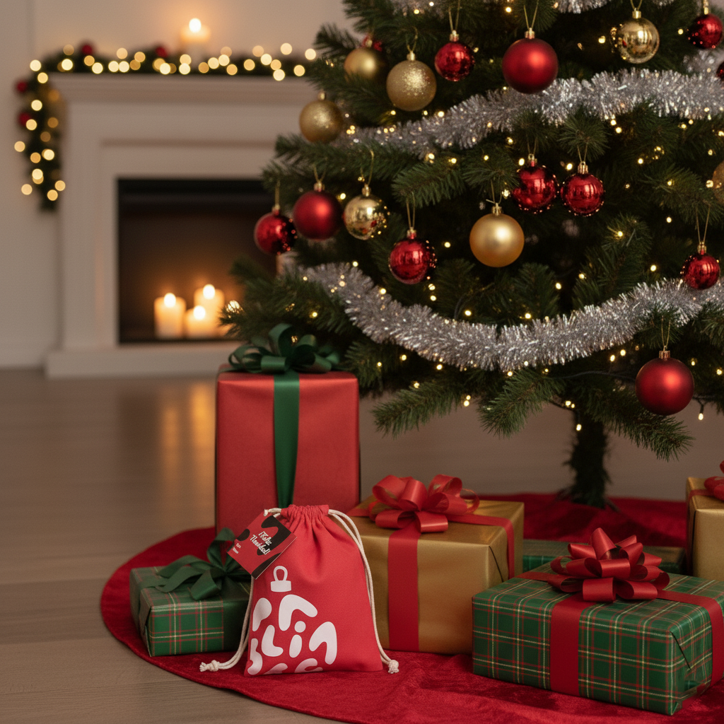 Bolsa de regalo navideña