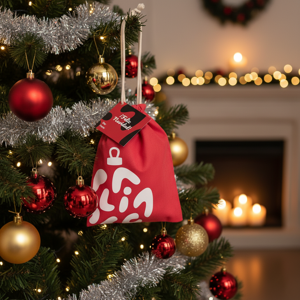 Bolsa de regalo navideña